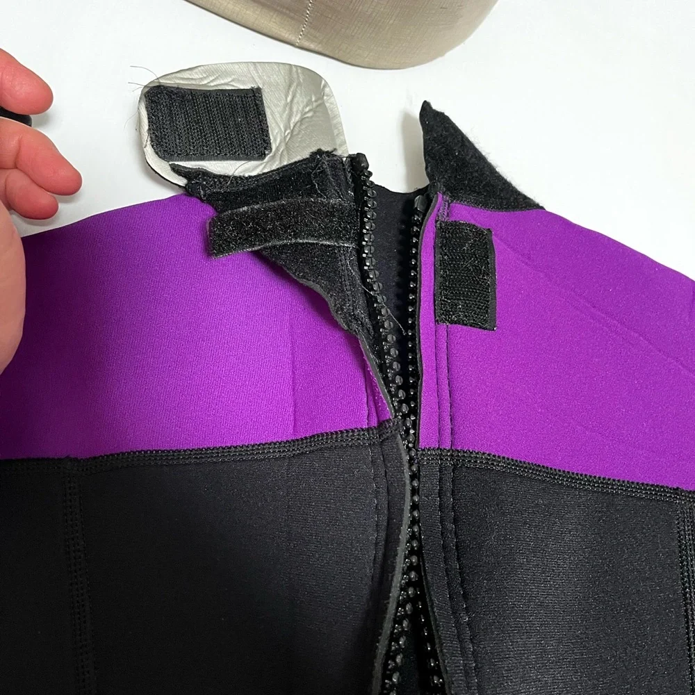 Purple and Black scuba suit Swimwear with Full-Length Design